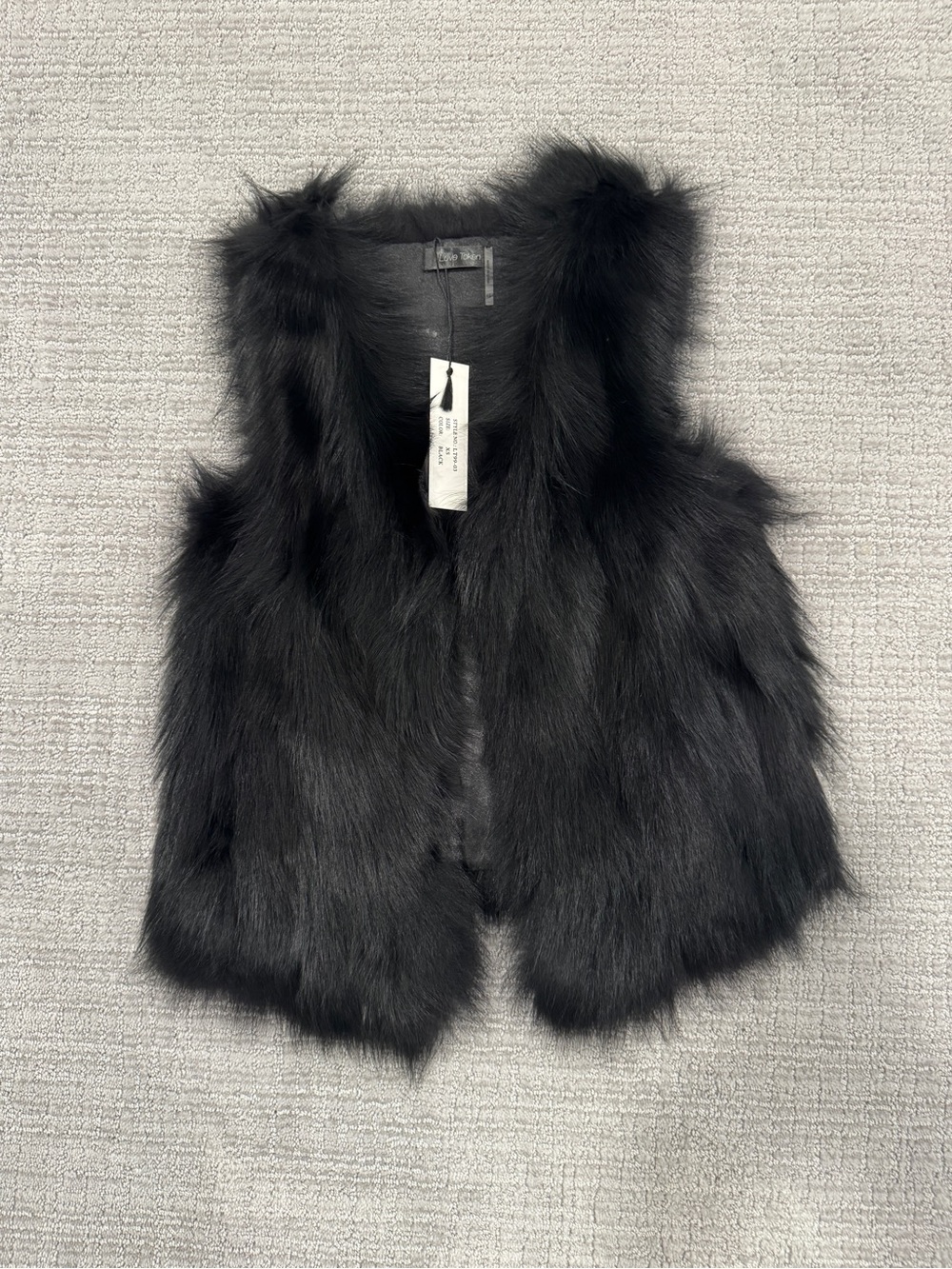 Love Token Black Fox Fur Vest